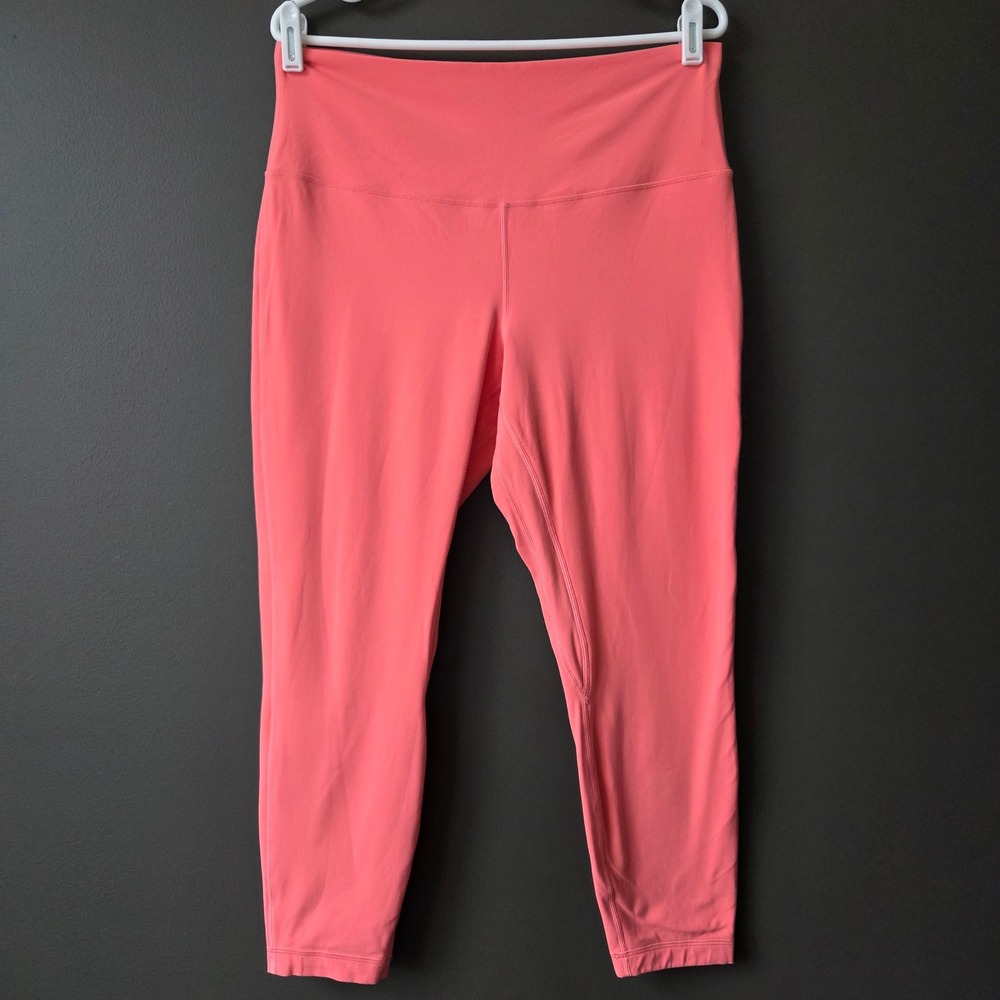 Lululemon‎ Align High Rise 25 Crop Leggings Coral Pink Size 14 Nulu Athleisure